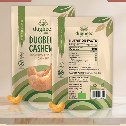 dugbeez special roasted and salted cashew 150g